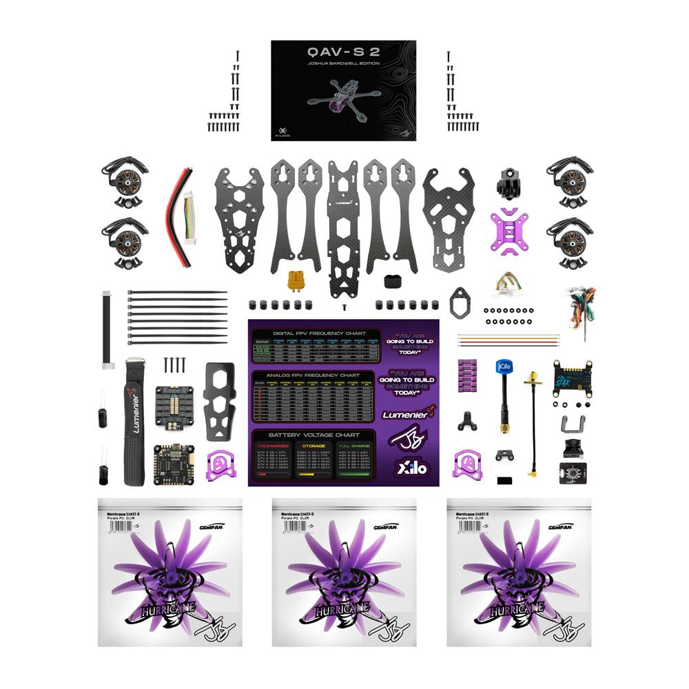 Lumenier Beginner DIY FPV Drone Kit - QAV-S 2 Joshua Bardwell SE 5”-Analog