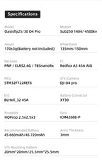 Sub250 Oasisfly25 2.5 Inches HD O4 Pro Freestyle Quadcopter